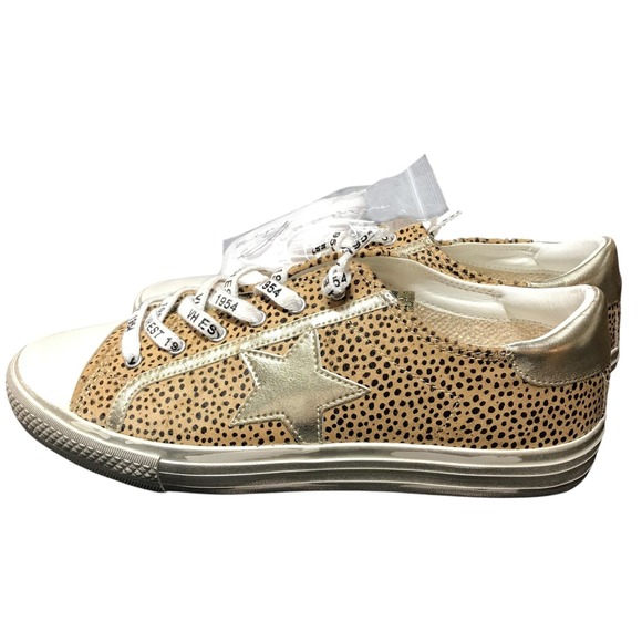 Vintage Havana alive Leopard Star Sneakers Gold Metallic Accent size 11 - Picture 7 of 14